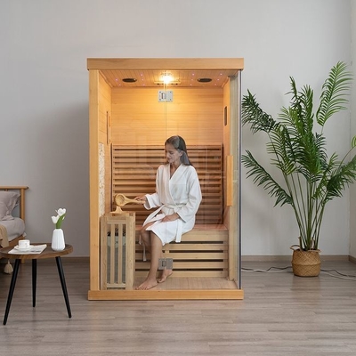 Pemanas Kompor Listrik Hemlock Kayu Dalam Ruangan Ruang Sauna Uap 2 Orang