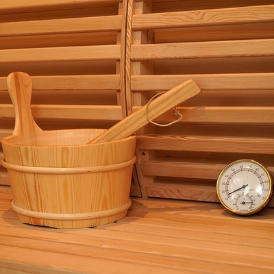 Pemanas Kompor Listrik Hemlock Kayu Dalam Ruangan Ruang Sauna Uap 2 Orang