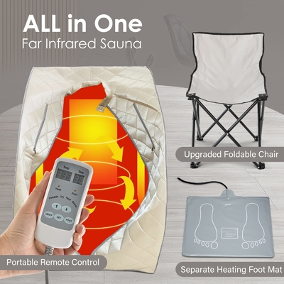 Sauna Inframerah Jauh Portabel 1 Orang Dengan Remote Control Waktu &amp; Tempreture
