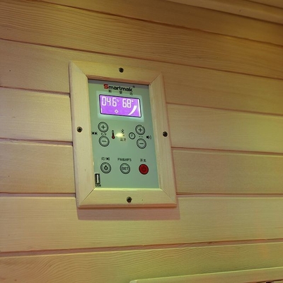 Spektrum Penuh Dan Pemanas Karbon Kayu Solid Sauna Inframerah 2 Orang Untuk Rumah