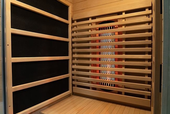 Mewah Kayu Solid Canadian Hemlock 1 Orang Rumah Inframerah Sauna Kayu Kecil