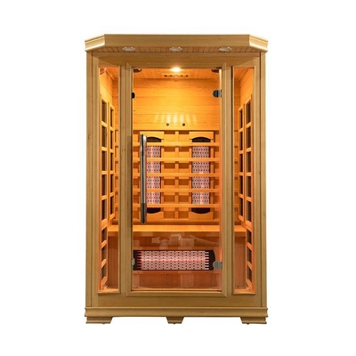 Kayu Dalam Ruangan 1750W 2 Orang Sauna Inframerah Rendah EMF