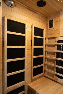 Kayu Dalam Ruangan 1750W 2 Orang Sauna Inframerah Rendah EMF