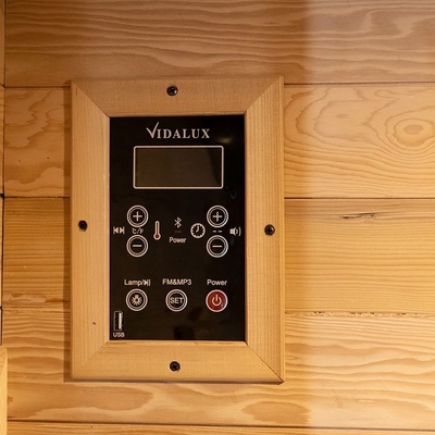 Kayu Dalam Ruangan 1750W 2 Orang Sauna Inframerah Rendah EMF