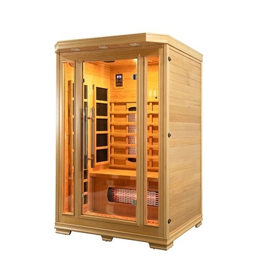 Kayu Dalam Ruangan 1750W 2 Orang Sauna Inframerah Rendah EMF