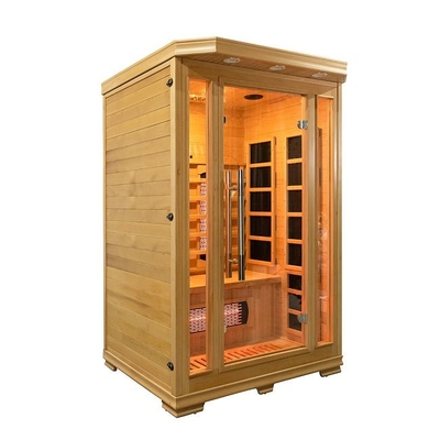 Kayu Dalam Ruangan 1750W 2 Orang Sauna Inframerah Rendah EMF