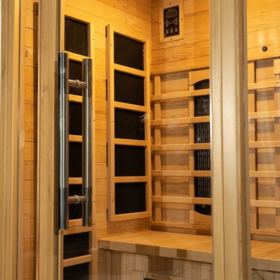 Kayu Dalam Ruangan 1750W 2 Orang Sauna Inframerah Rendah EMF