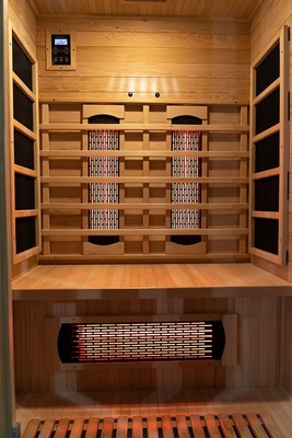 Kayu Dalam Ruangan 1750W 2 Orang Sauna Inframerah Rendah EMF