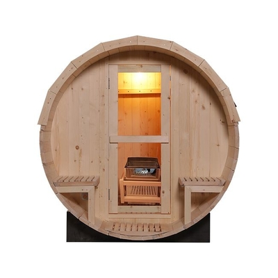 Sauna Barel Uap Tradisional Kayu Solid Besar Dengan Kompor 6KW