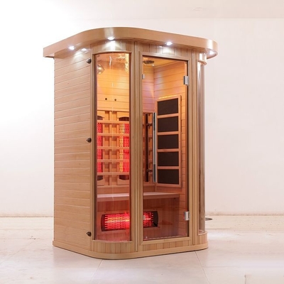 1750W Indoor Kayu Solid Spektrum Penuh Inframerah Ruang Sauna Rumah 2 Orang