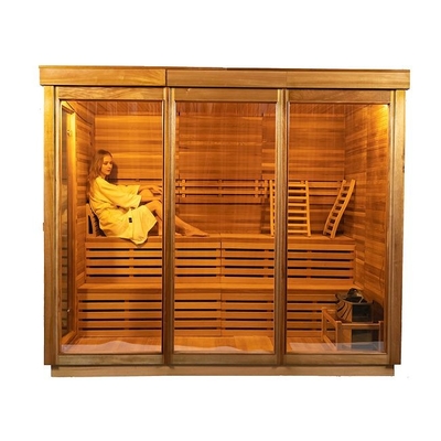 OEM &amp; ODM Sauna Kering Luar Kayu Dengan Kompor Listrik 9KW