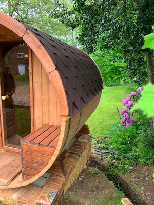 Sauna Barel Kayu Kapasitas 2 - 8 Orang Dengan / Tanpa Opsi Serambi