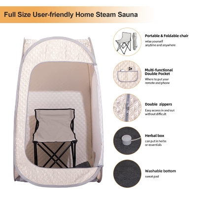 Rumah Lapisan Berdiri Portable Pop Up Sauna Full Body Personal Sauna Tent