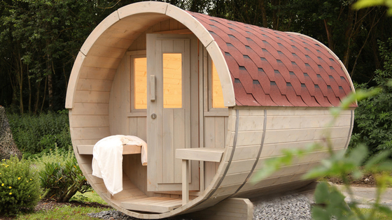 Kayu padat Hemlock Cedar Outdoor Barrel Sauna Uap basah Ruang sauna tradisional