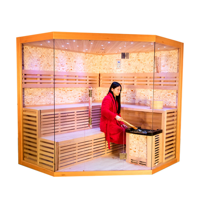 Ruang Sauna Rumah Tradisional Mewah 5 - 6 Orang Ruang Sauna Uap Garam Himalaya
