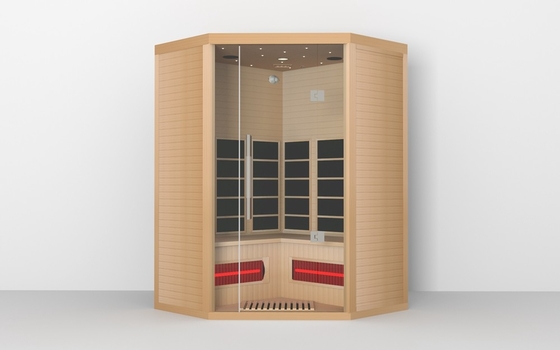 Uap Kayu Kamar Sauna Infrared Sudut Indoor Hemlock Bahan Cedar Merah