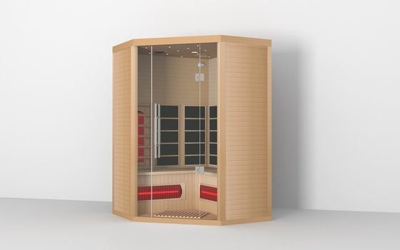 Uap Kayu Kamar Sauna Infrared Sudut Indoor Hemlock Bahan Cedar Merah