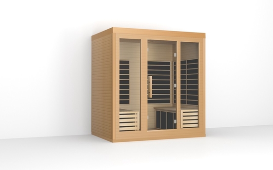 ODM OEM Kayu Padat Ruang Sauna Infrared Jauh Besar Untuk 4 Orang Ukuran