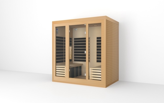 ODM OEM Kayu Padat Ruang Sauna Infrared Jauh Besar Untuk 4 Orang Ukuran