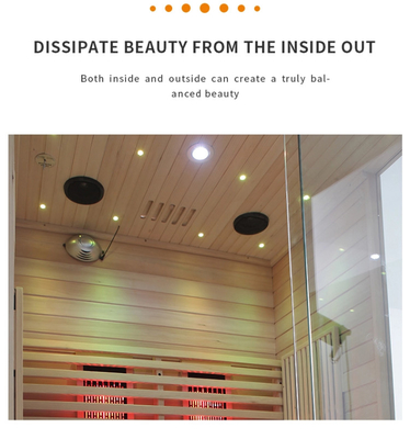 Pemanas Serat Karbon Hemlock Sauna Far Infrared Sauna 2 Orang Ukuran Ruang Sauna