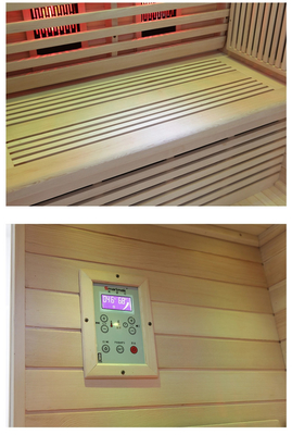 Pemanas Serat Karbon Hemlock Sauna Far Infrared Sauna 2 Orang Ukuran Ruang Sauna