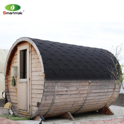 Kanada Cedar / Hemlock Kayu Besar Membakar Sauna Barel Luar Ruang Untuk 6 Orang