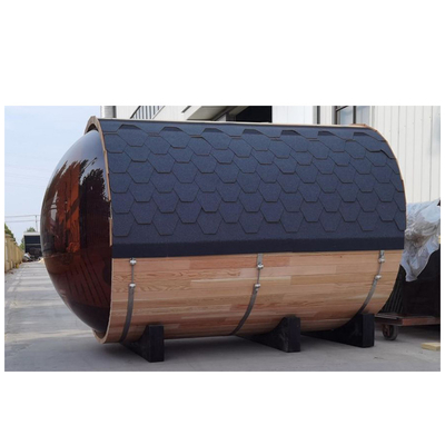 Red Cedar Hemlock Wood Garden Sauna Barel Luar Ruang Dengan Jendela Panorama