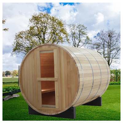 Red Cedar Hemlock Wood Garden Sauna Barel Luar Ruang Dengan Jendela Panorama