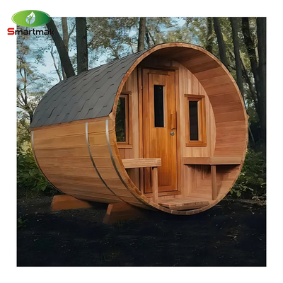 Ruang Sauna Barel Kayu Luar Ruang Sauna Kayu Padat Untuk Penggunaan Taman