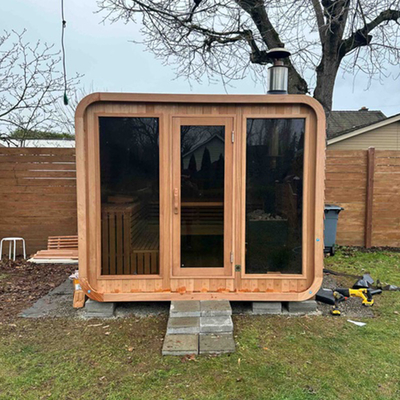 Sauna Air Kering Luar Ruang 6-8 Orang Sauna Air Kering Luar Ruang Kayu Cedar Merah Kanada