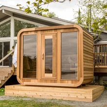 Ruang Sauna Uap Cedar Merah Dengan Lampu LED Dan Generator Ozon Desain Modern 15~90°C Rentang Suhu