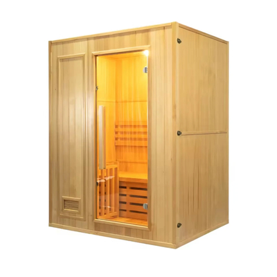 15~90.C Hemlock / Red Cedar Steam Sauna Room Dengan 0-99 MIN Timer Dan 220V Voltage