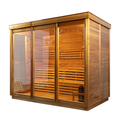 Kamar sauna modern dengan lampu LED dengan pemanas kompor 6KW dan generator ozon untuk kontrol suhu yang ideal
