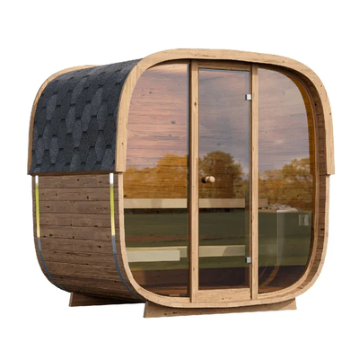 Ventilasi yang disesuaikan Hemlock Sauna Air Kering Luar dengan Sistem Musik Bluetooth