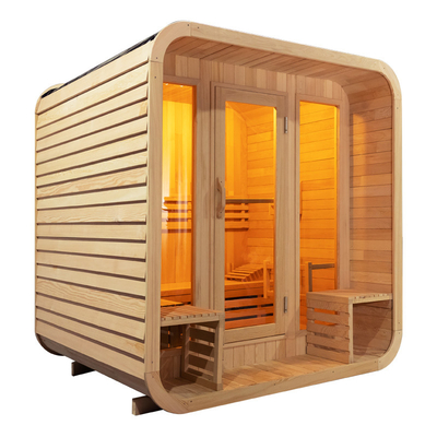 Sauna Kering Luar Ruang Bluetooth Kayu Cedar Dengan Interior Hemlock