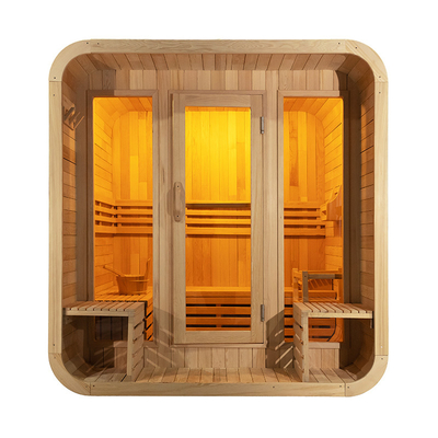Sauna Kering Luar Ruang Bluetooth Kayu Cedar Dengan Interior Hemlock