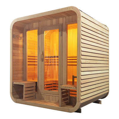 Sauna Kering Luar Ruang Bluetooth Kayu Cedar Dengan Interior Hemlock