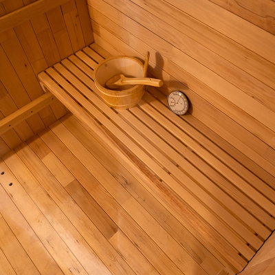 Sauna Kering Luar Ruang Cedar Untuk 5-6 Orang Dengan Pintu Kaca Penuh / Sistem Musik Bluetooth