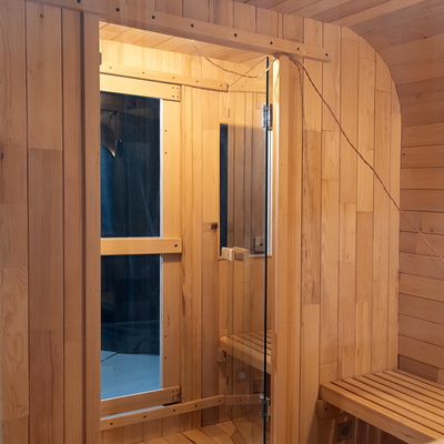 Sauna Kering Luar Ruang Cedar Untuk 5-6 Orang Dengan Pintu Kaca Penuh / Sistem Musik Bluetooth