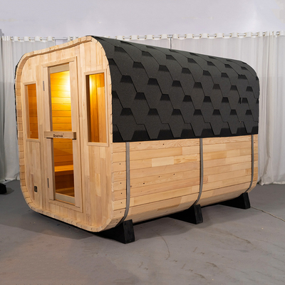 Ventilasi yang disesuaikan Hemlock Sauna Air Kering Luar dengan Sistem Musik Bluetooth