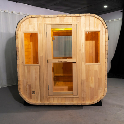 Ventilasi yang disesuaikan Hemlock Sauna Air Kering Luar dengan Sistem Musik Bluetooth