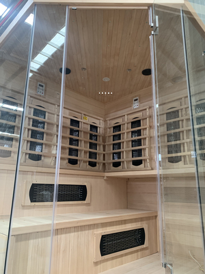 Residential 4 Orang Kayu Ruang Sauna Uap Hemlock Infrared Steam Combine