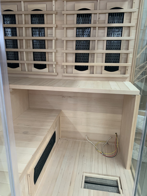 Residential 4 Orang Kayu Ruang Sauna Uap Hemlock Infrared Steam Combine