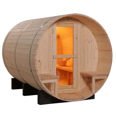 OEM Pine 2 Orang Barel Kayu Sauna 6000W Dengan Kompor Listrik