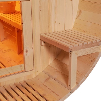 OEM Pine 2 Orang Barel Kayu Sauna 6000W Dengan Kompor Listrik