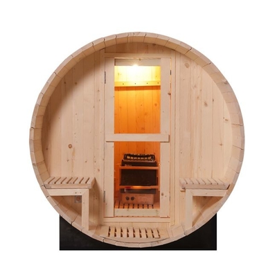 OEM Pine 2 Orang Barel Kayu Sauna 6000W Dengan Kompor Listrik