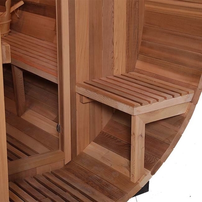 Red Cedar Wood Fired Barrel Ruang Sauna Barel Berbentuk 2 - 4 Orang