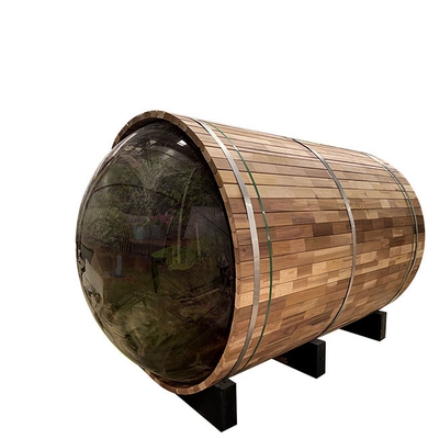 Sauna Barel Kayu Cedar Merah 180x240CM Sauna Luar Ruangan dengan Panonamic