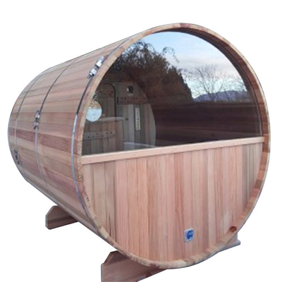 RoHS 8 Orang Bulat Sauna Luar Ruangan Red Cedar Barrel Kompor Kayu Sauna