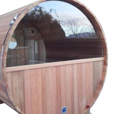 RoHS 8 Orang Bulat Sauna Luar Ruangan Red Cedar Barrel Kompor Kayu Sauna